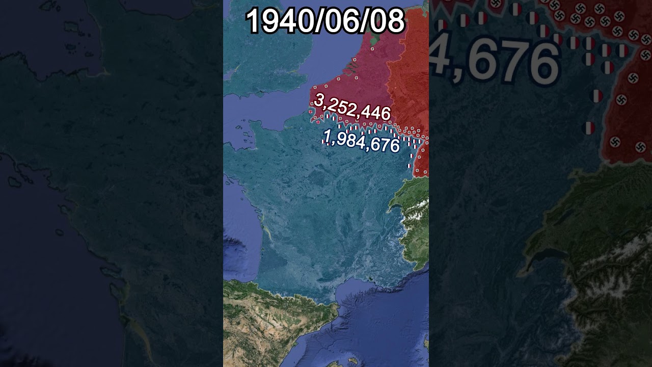 Battle of France (WW2) *Every Day With Army Sizes* #shorts #animation #map