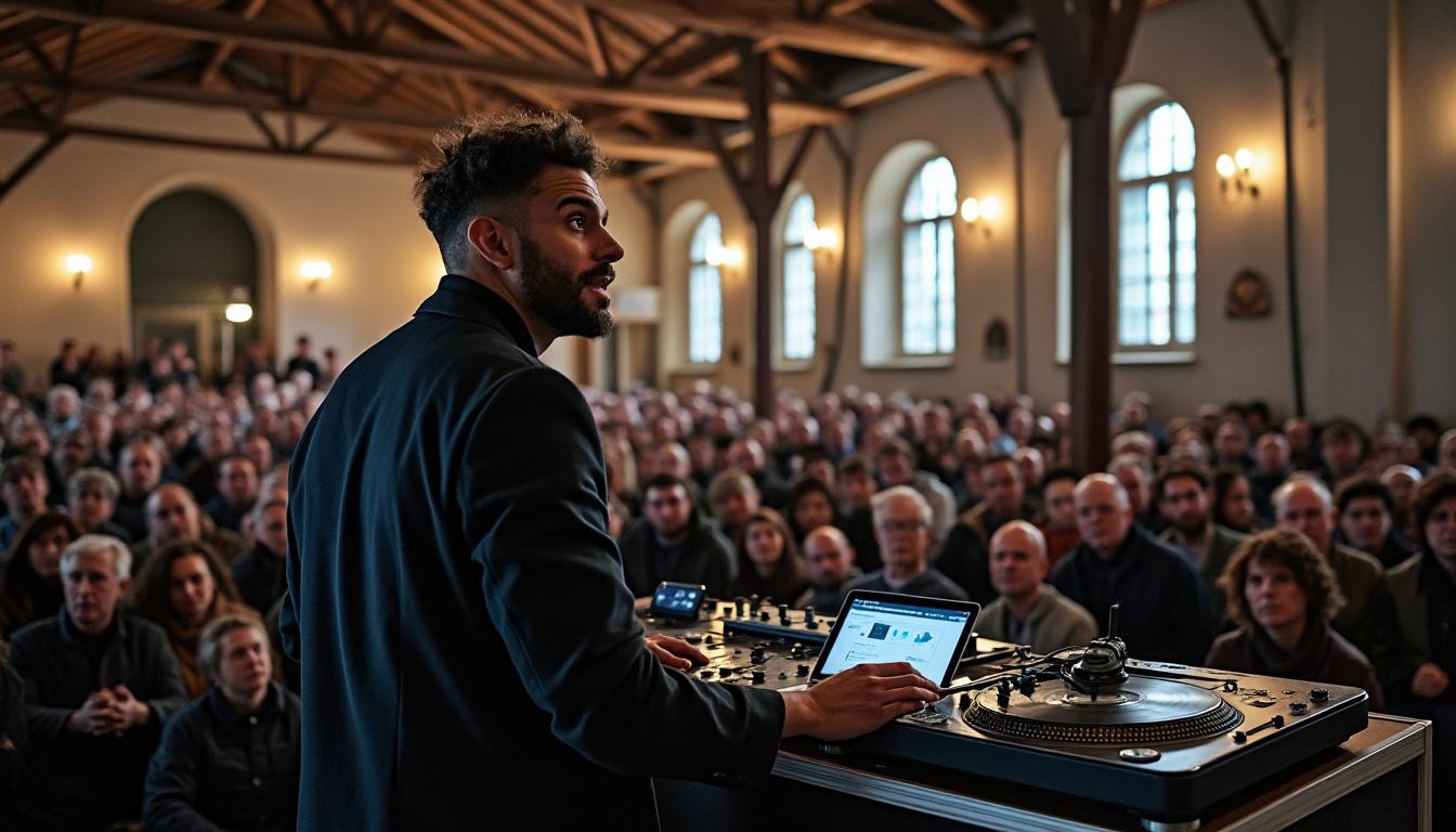 municipales 2026 à rouen : maxime da silva (lfi) anime un meeting à la halle aux toiles, mêlant débat sur le référendum d'initiative citoyenne (ric) et rythmes de rap pour mobiliser les électeurs.